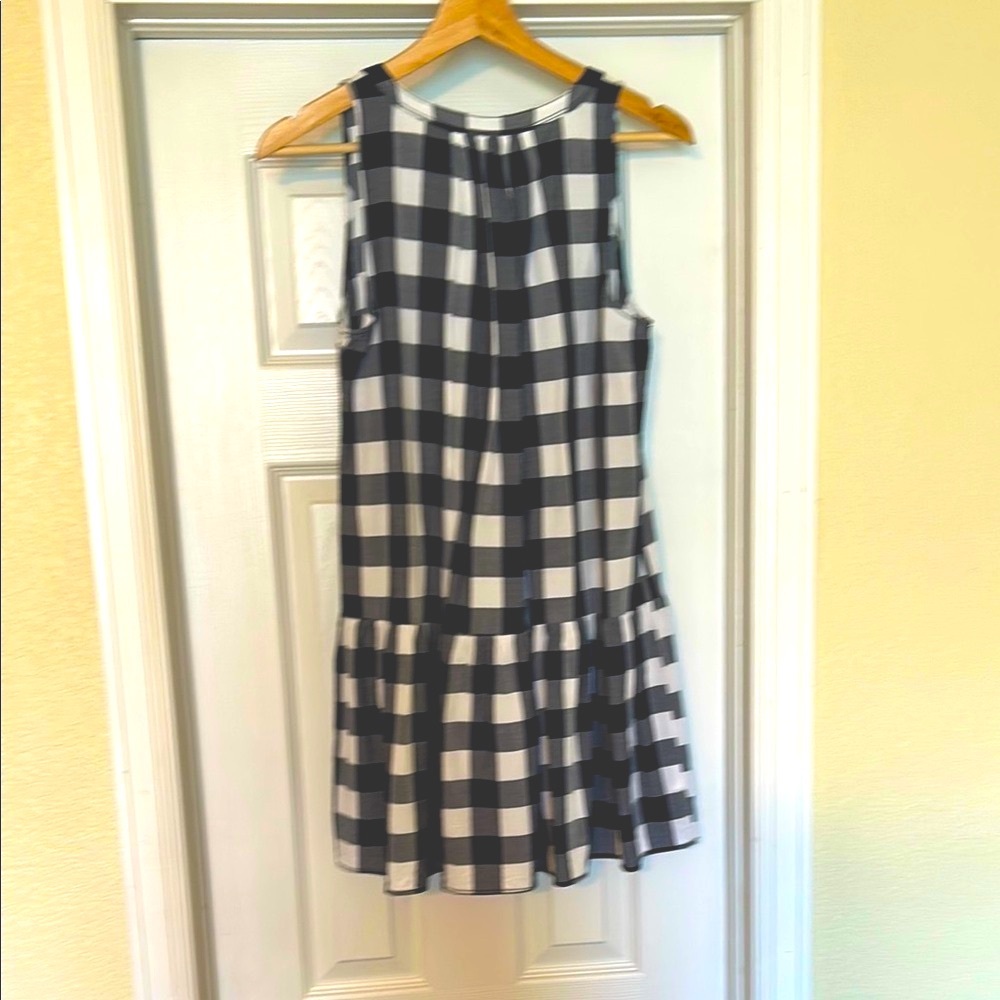 LOFT Navy and White Checkered Dress - Picture 3 of 6